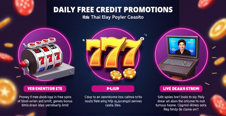 กิจกรรมแจกเครดิตฟรีทุกวันสำหรับคาสิโนออนไลน์